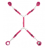 Ярко-розовый набор фиксаций на кровати Classic Bed Spreader - Lux Fetish - купить с доставкой в Томске