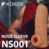 Телесная открытая насадка-реалистик с подхватом мошонки Nude Sleeve S - 10 см. - KOKOS - в Томске купить с доставкой