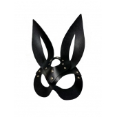Черная кожаная маска зайки Miss Bunny - БДСМ Арсенал - купить с доставкой в Томске