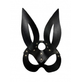 Черная кожаная маска зайки Miss Bunny - БДСМ Арсенал - купить с доставкой в Томске