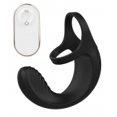 Черный анальный стимулятор с эрекционными кольцами Remote Couple Teaser - Dream Toys - в Томске купить с доставкой