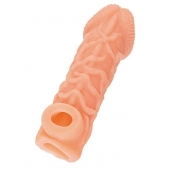 Телесная закрытая насадка с венками Cock Sleeve Size S - 13,8 см. - KOKOS - в Томске купить с доставкой Телесная закрытая насадка с венками Cock Sleeve Size S - 13,8 см. - KOKOS - в Томске купить с доставкой