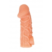 Телесная закрытая насадка с венками Cock Sleeve Size L - 17,6 см. - KOKOS - в Томске купить с доставкой