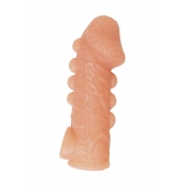 Телесная закрытая насадка с шишечками Cock Sleeve Size L - 17,6 см. - KOKOS - в Томске купить с доставкой