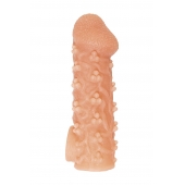 Телесная закрытая насадка с пучками шишечек Cock Sleeve Size M - 15,6 см. - KOKOS - в Томске купить с доставкой