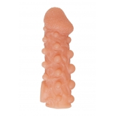 Телесная закрытая насадка с шариками Cock Sleeve Size S - 13,8 см. - KOKOS - в Томске купить с доставкой