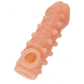 Телесная закрытая насадка с шариками Cock Sleeve Size S - 13,8 см. - KOKOS - в Томске купить с доставкой