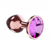 Пробка цвета розового золота с лиловым кристаллом Diamond Quartz Shine L - 8,3 см. - Lola Games - купить с доставкой в Томске