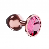 Пробка цвета розового золота с малиновым кристаллом Diamond Ruby Shine L - 8,3 см. - Lola Games - купить с доставкой в Томске