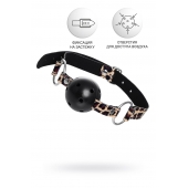 Черный кляп-шар на леопардовых ремешках Anonymo - ToyFa - купить с доставкой в Томске Черный кляп-шар на леопардовых ремешках Anonymo - ToyFa - купить с доставкой в Томске