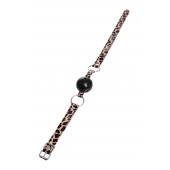 Черный кляп-шар на леопардовых ремешках Anonymo - ToyFa - купить с доставкой в Томске Черный кляп-шар на леопардовых ремешках Anonymo - ToyFa - купить с доставкой в Томске