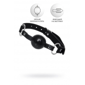 Черный кляп-шар на кожаных ремешках Anonymo - ToyFa - купить с доставкой в Томске