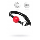 Красный кляп-шар на черных ремешках Anonymo - ToyFa - купить с доставкой в Томске