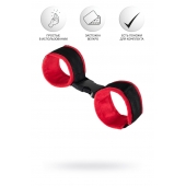 Красно-черные велюровые наручники Anonymo - ToyFa - купить с доставкой в Томске