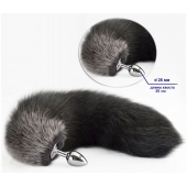 Серебристая анальная пробка с хвостом - Sitabella в Томске Серебристая анальная пробка с хвостом - Sitabella