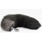 Серебристая анальная пробка с хвостом - Sitabella в Томске Серебристая анальная пробка с хвостом - Sitabella