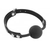 Черный силиконовый кляп-шарик на ремешках - Fetish Tentation - купить с доставкой в Томске