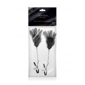 Зажимы для сосков с черными перьями Sweet Caress Feather Nipple Clumps - Sweet Caress - купить с доставкой в Томске