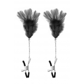 Зажимы для сосков с черными перьями Sweet Caress Feather Nipple Clumps - Sweet Caress - купить с доставкой в Томске