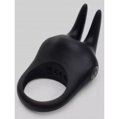 Черное эрекционное виброкольцо Sensation Rechargeable Vibrating Rabbit Love Ring - Fifty Shades of Grey - в Томске купить с доставкой