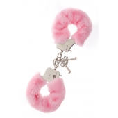 Металлические наручники с розовой меховой опушкой METAL HANDCUFF WITH PLUSH PINK - Dream Toys - купить с доставкой в Томске