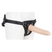 Пустотелый страпон Harness CLASSIC с бандажом - 19,5 см. - LOVETOY (А-Полимер) - купить с доставкой в Томске