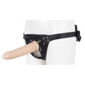 Пустотелый страпон Harness CLASSIC с бандажом - 19,5 см. - LOVETOY (А-Полимер) - купить с доставкой в Томске