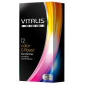Цветные ароматизированные презервативы VITALIS PREMIUM color   flavor - 12 шт. - Vitalis - купить с доставкой в Томске