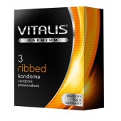 Ребристые презервативы VITALIS PREMIUM ribbed - 3 шт. - Vitalis - купить с доставкой в Томске