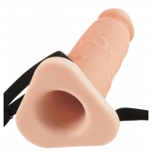 Телесный реалистичный фаллоимитатор с полостью Silicone Hollow Extension - 20 см. - Pipedream - купить с доставкой в Томске