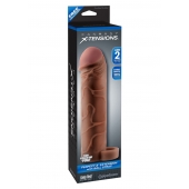 Коричневая насадка с кольцом Perfect 2 Extension with Ball Strap - 19 см. - Pipedream - в Томске купить с доставкой