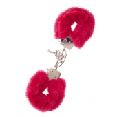 Металлические наручники с красной меховой опушкой METAL HANDCUFF WITH PLUSH RED - Dream Toys - купить с доставкой в Томске