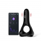 Черное виброкольцо Magic Motion Rise с подхватом мошонки - Magic Motion - в Томске купить с доставкой