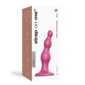Розовая насадка Strap-On-Me Dildo Plug Beads size S - Strap-on-me - купить с доставкой в Томске
