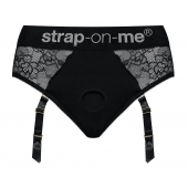 Черные трусики для насадок Diva Lingerie Harness - size L - Strap-on-me - купить с доставкой в Томске