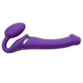 Фиолетовый безремневой вибрострапон Vibrating Bendable Strap-On - size L - Strap-on-me - купить с доставкой в Томске