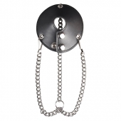Утяжка для мошонки из искусственной кожи с цепочками PARACHUTE BALL STRETCHER - BlueLine - купить с доставкой в Томске