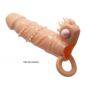 Телесная удлиняющая вибронасадка Penis Sleeve Connor - 17 см. - Baile - в Томске купить с доставкой