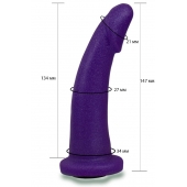 Фиолетовая гладкая изогнутая насадка-плаг - 14,7 см. - LOVETOY (А-Полимер) - купить с доставкой в Томске