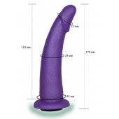 Фиолетовая гладкая изогнутая насадка-плаг - 17 см. - LOVETOY (А-Полимер) - купить с доставкой в Томске