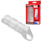 Насадка на пенис с кольцом для мошонки Clear Sensations Enhancer Sex Sleeve - 11,5 см. - XR Brands - в Томске купить с доставкой