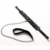 Черный ошейник с шипами и поводком - Crazy Handmade - купить с доставкой в Томске