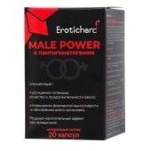 Капсулы для мужчин Erotichard male power с пантогематогеном - 20 капсул (0,370 гр.) - Erotic Hard - купить с доставкой в Томске