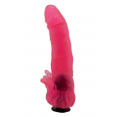 Розовая насадка для страпона с клиторальными лепестками - 18,5 см. - LOVETOY (А-Полимер) - купить с доставкой в Томске