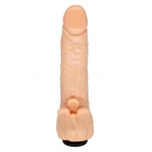 Телесная гелевая насадка-фаллос с клиторальными лепестками - 18,5 см. - LOVETOY (А-Полимер) - купить с доставкой в Томске