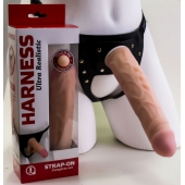 Насадка-фаллос в комплекте с трусиками Harness - 21,6 см. - LOVETOY (А-Полимер) - купить с доставкой в Томске