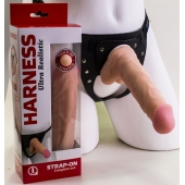 Страпон Harness из двух предметов: регулируемые трусики и насадка-фаллос - 17,5 см. - LOVETOY (А-Полимер) - купить с доставкой в Томске