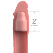 Телесная насадка-удлинитель 2 Inch Silicone X-tension with Strap - 20,3 см. - Pipedream - в Томске купить с доставкой