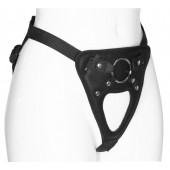 Черный универсальный пояс с фиксацией насадок кольцом - LOVETOY (А-Полимер) - купить с доставкой в Томске