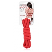 Красная хлопковая веревка для связывания - 3 м. - Lux Fetish - купить с доставкой в Томске